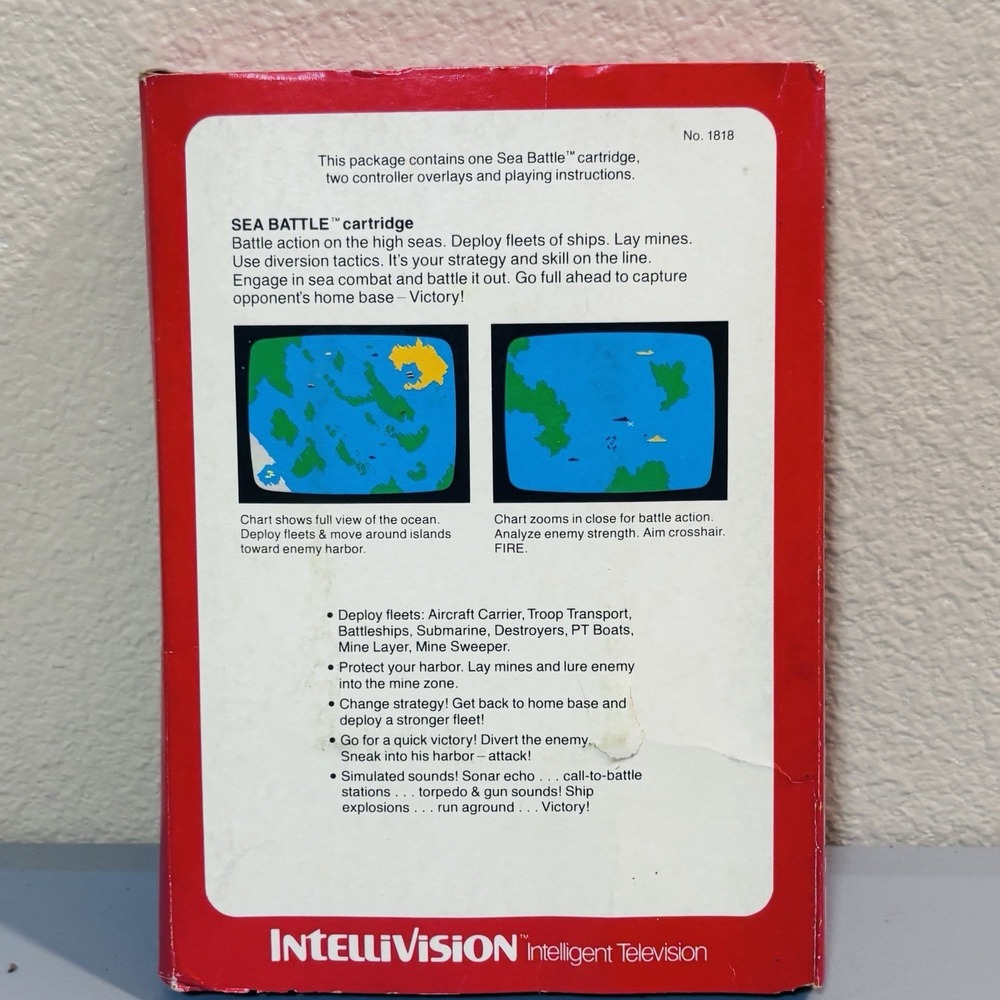 Mattel Intellivision Sea Battle Game, complete in box, 1980 Vintage Video Game - Picture 2 of 8